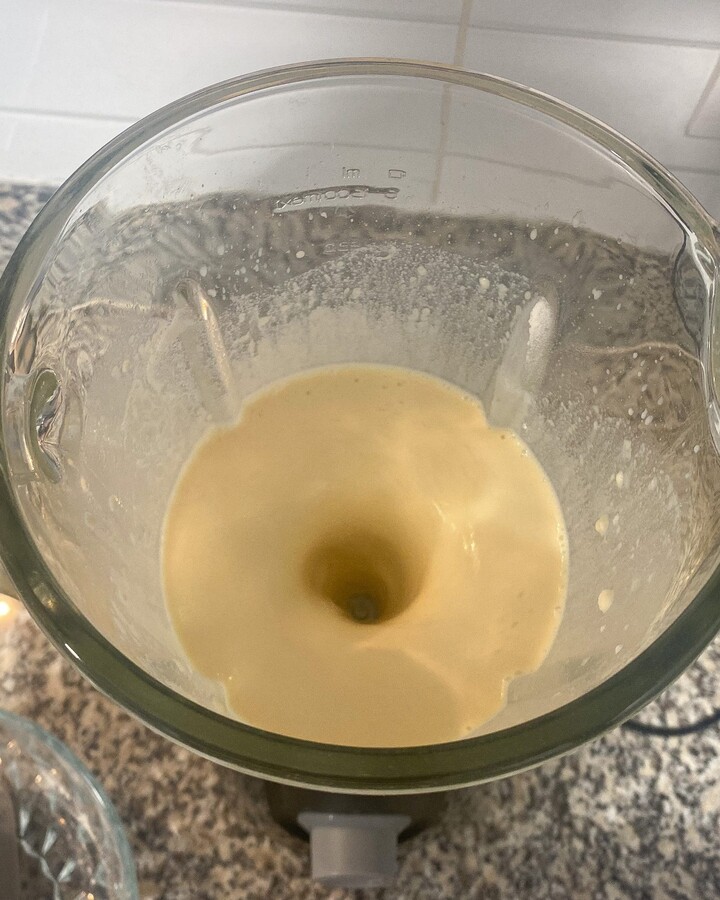 In the blender, blend milk, eggs, flour melted butter, sugar, salt, and vanilla extract for 30 seconds or until the batter is smooth.