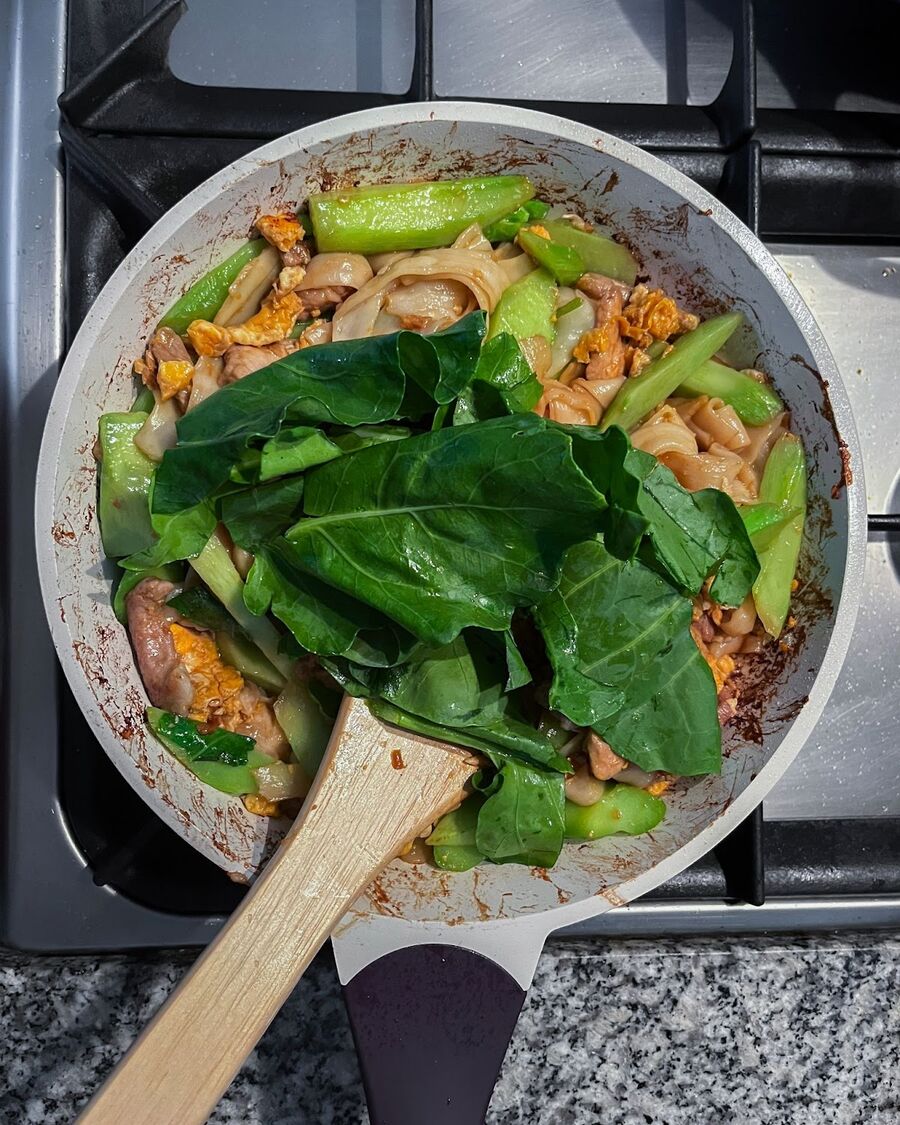 Add Gai-Lan and keep stirring for 2-3 minutes..