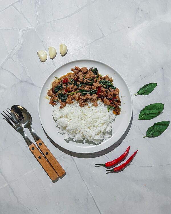 Authentic Thai Holy Basil Pork with Rice (Pad Kra Pao Moo) Recipe