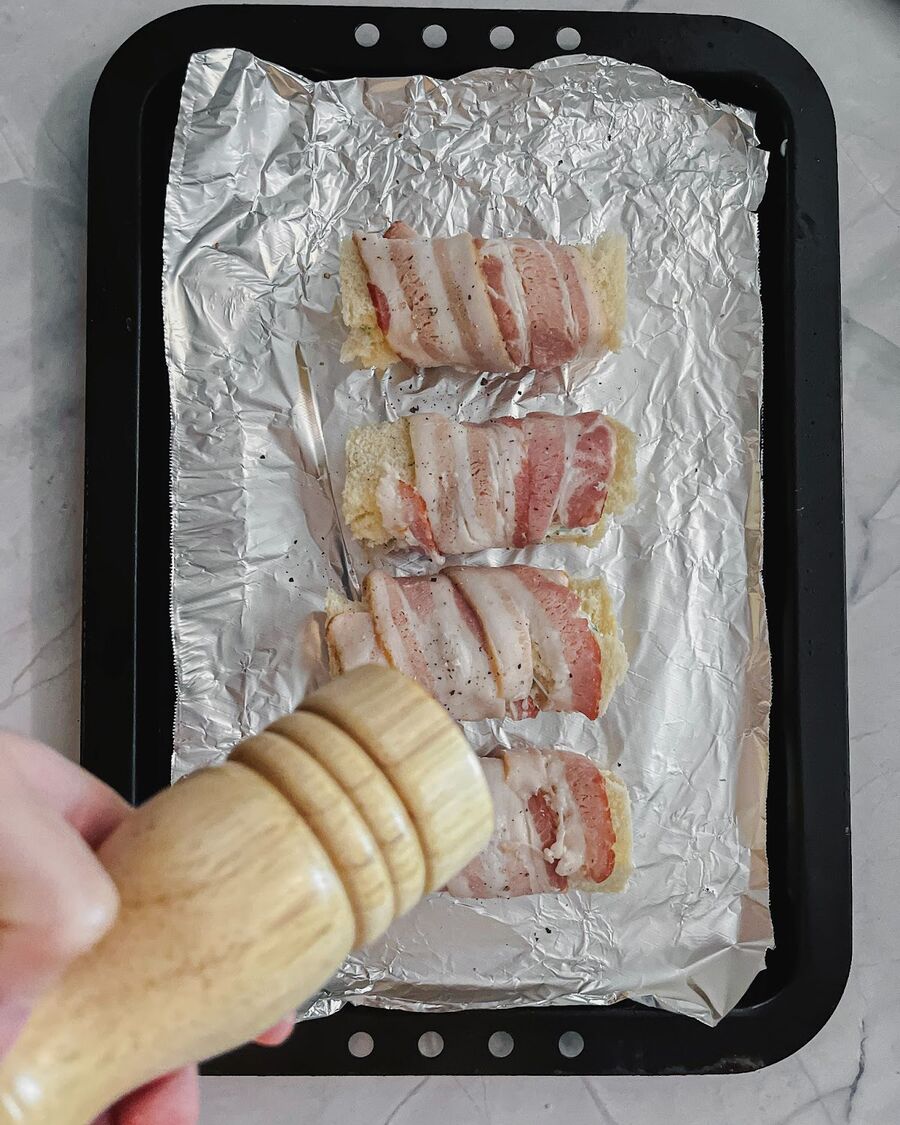 Add a touch of seasoning to your rolls with a sprinkle of salt and pepper.