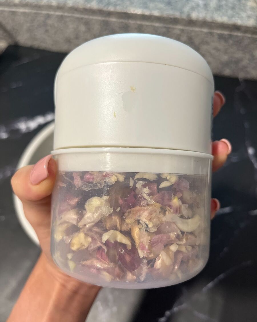 Use a food processor to mince the garlic.