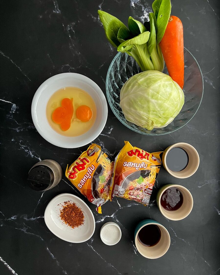 Thai Instant Ramen Noodle Stir Fry Pad Mama Recipe