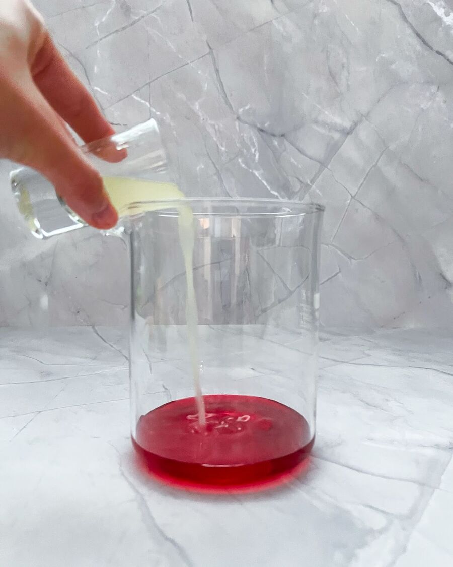 Add freshly squeezed lime into the jar over the Sala syrup.