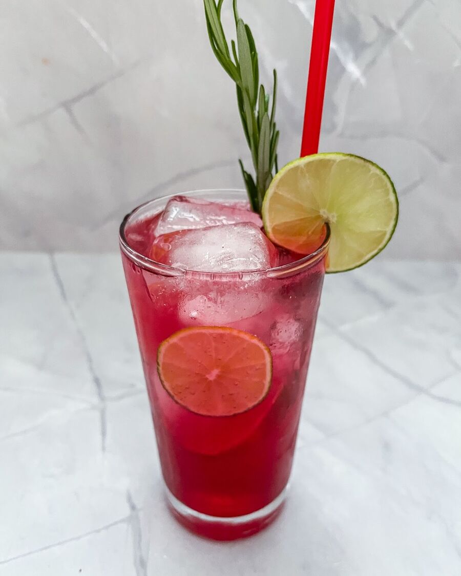 Use a straw to mix the Sala lime iced soda before drinking. Enjoy!