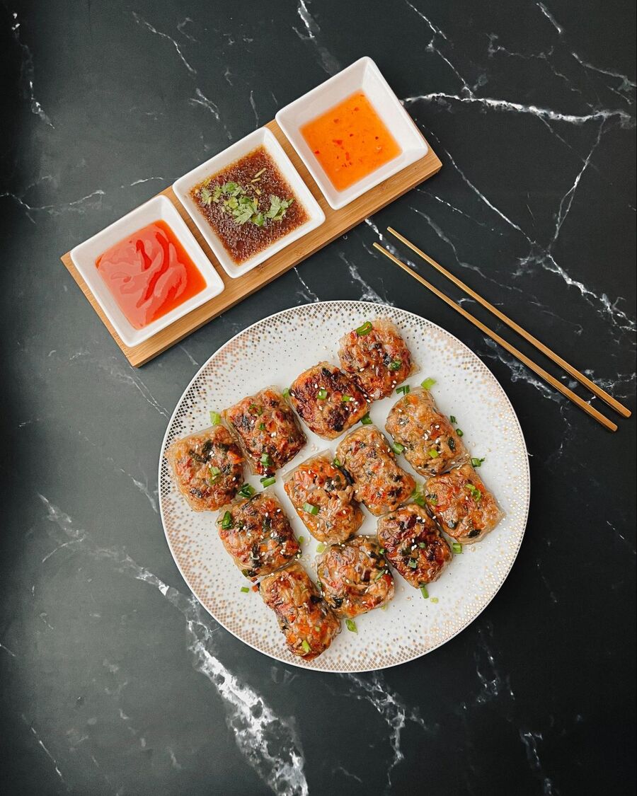 Serve the Crispy Vietnamese Dumpling Bites with Thai sweet chili sauce as a dipping sauce. Enjoy!