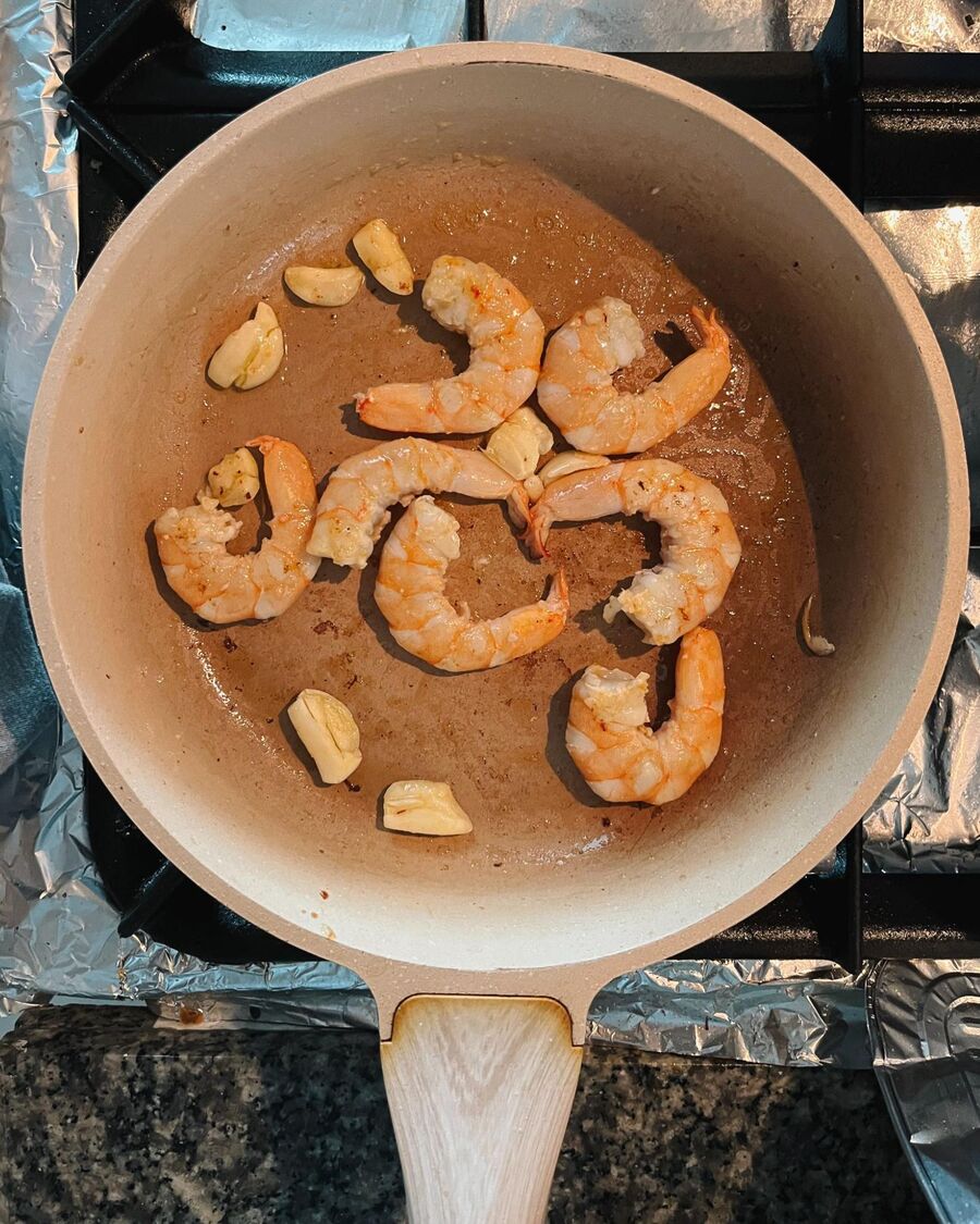 Add the garlic and cook, stirring, until it becomes fragrant.