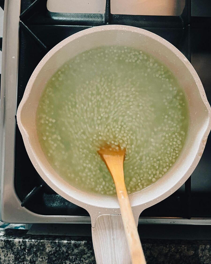 Bring a pot of water to a boil, then add the tapioca pearls. Stir occasionally and cook for about 10 minutes, or until the pearls turn translucent.