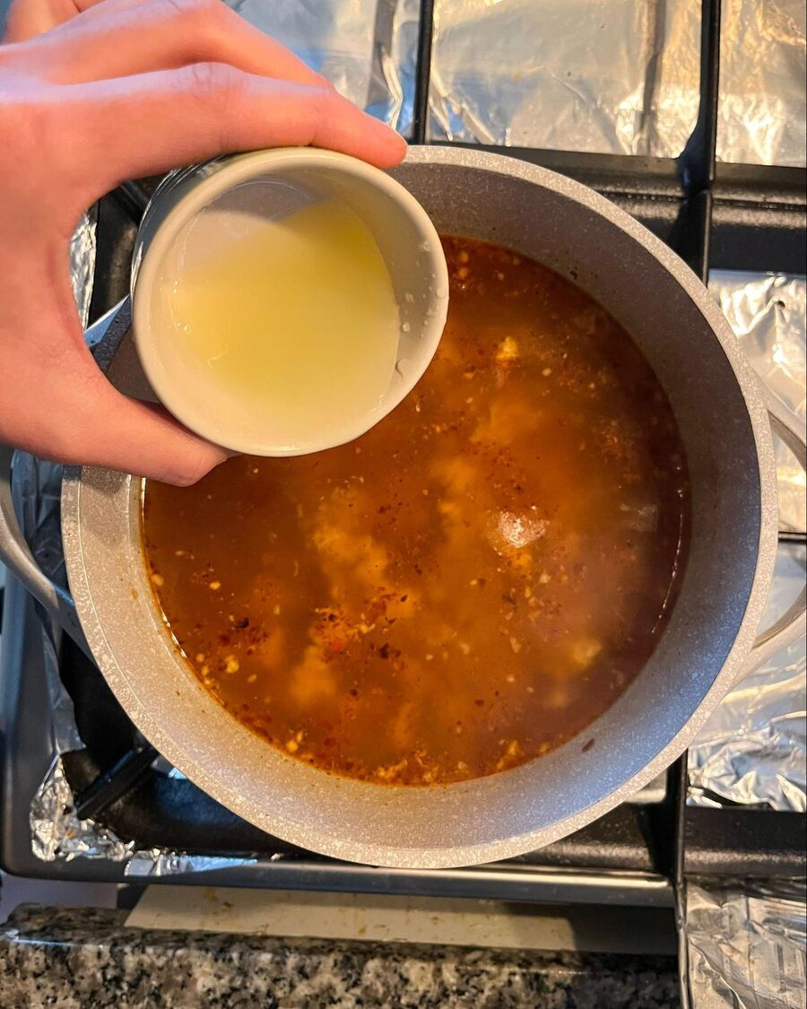 Remove the pot from the heat and stir in the fresh lime juice.