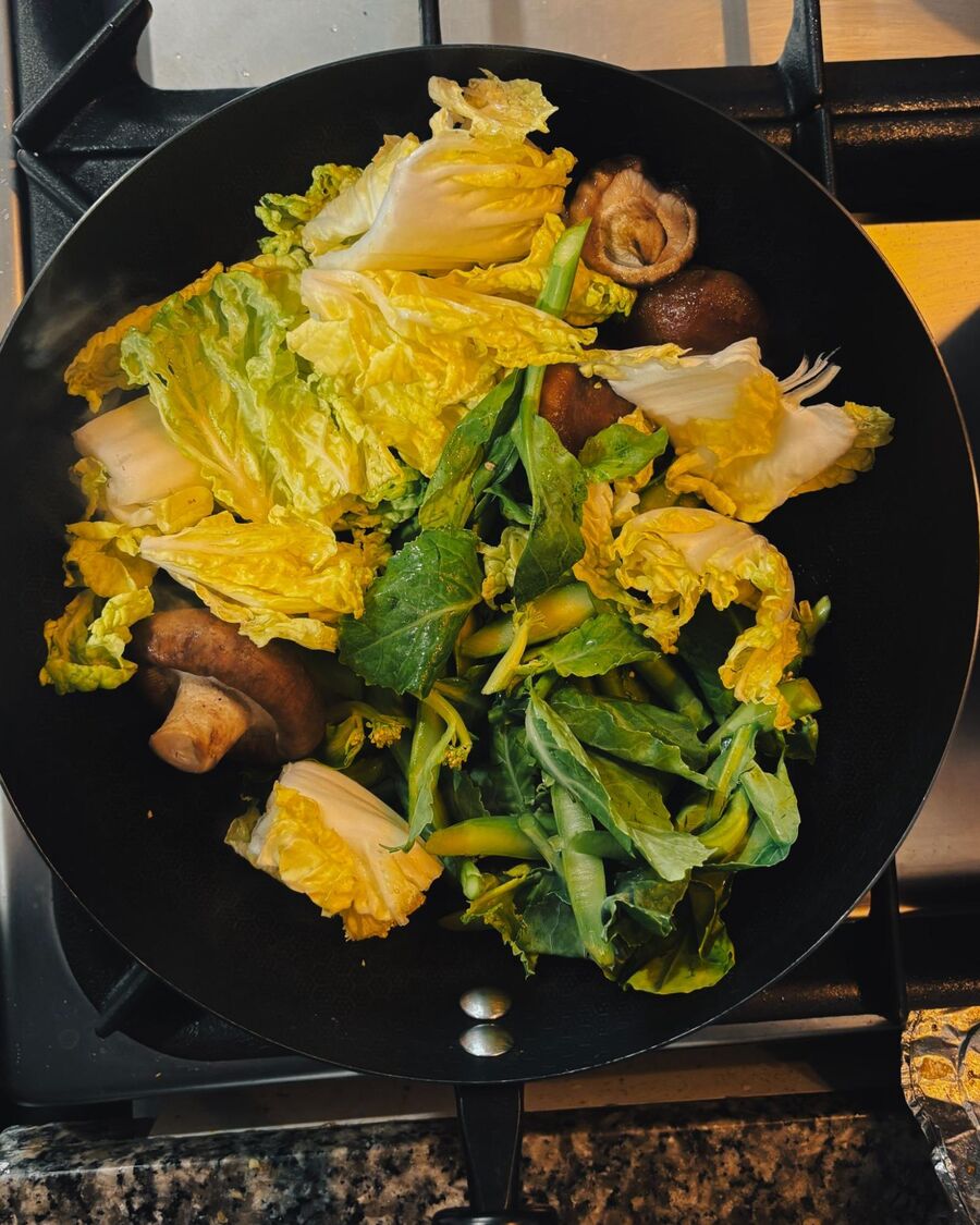 Add the mixed chopped vegetables and let them cook briefly until they start to soften, then stir to combine. You can adjust the cooking time depending on how crunchy you like your vegetables. Add the mixed chopped vegetables and let them cook briefly until they start to soften, then stir to combine. You can adjust the cooking time depending on how crunchy you like your vegetables.