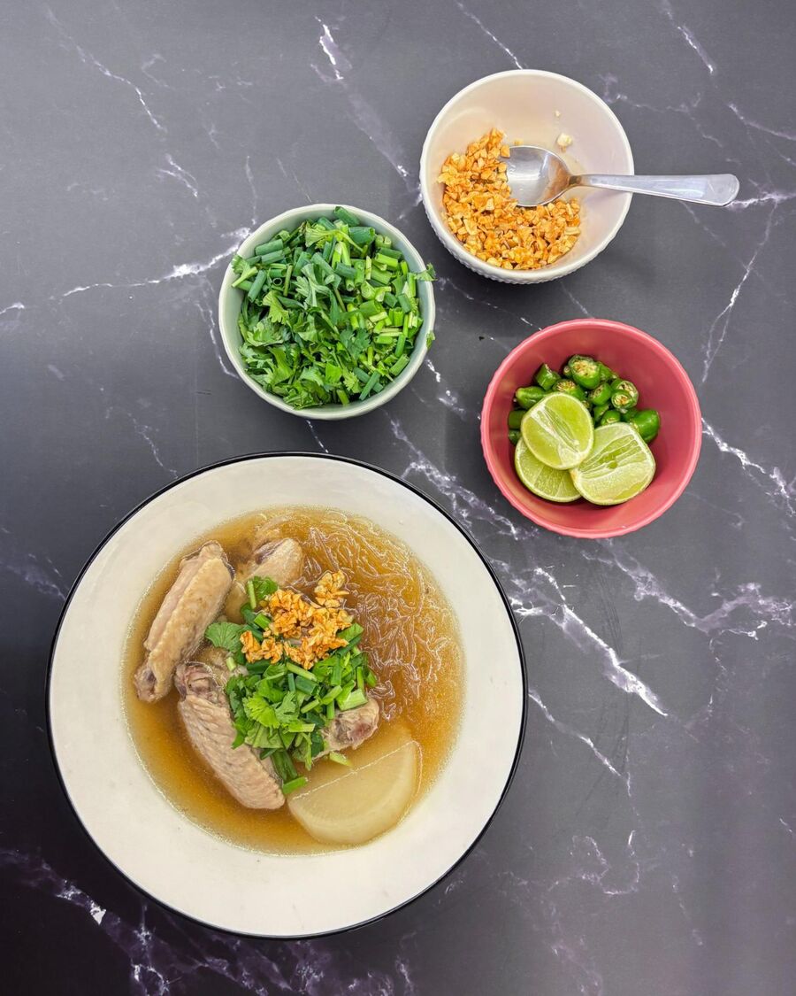 Check that the glass noodles are cooked through, then serve and enjoy! Check that the glass noodles are cooked through, then serve and enjoy!