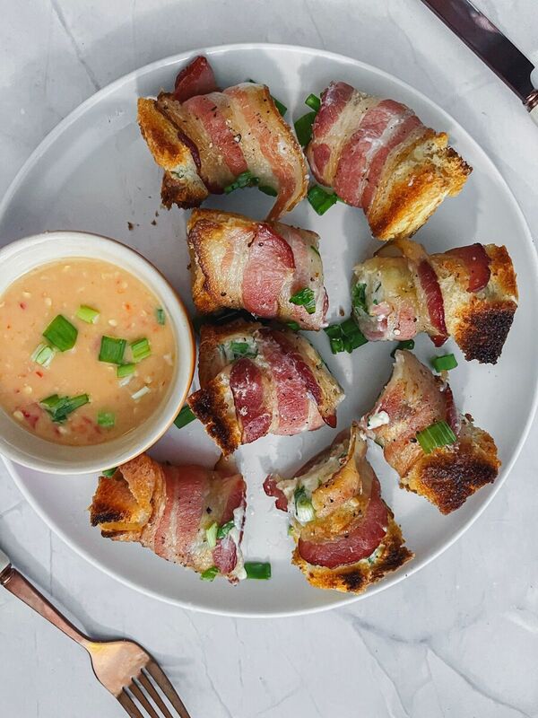 Bacon Cream Cheese Bites with Thai Spicy Dipping Sauce Recipe