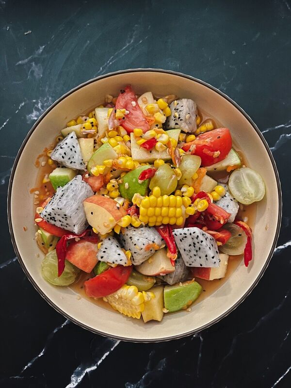 Authentic Thai Savory Fruit Salad (Som Tum Phon La Mai) Recipe