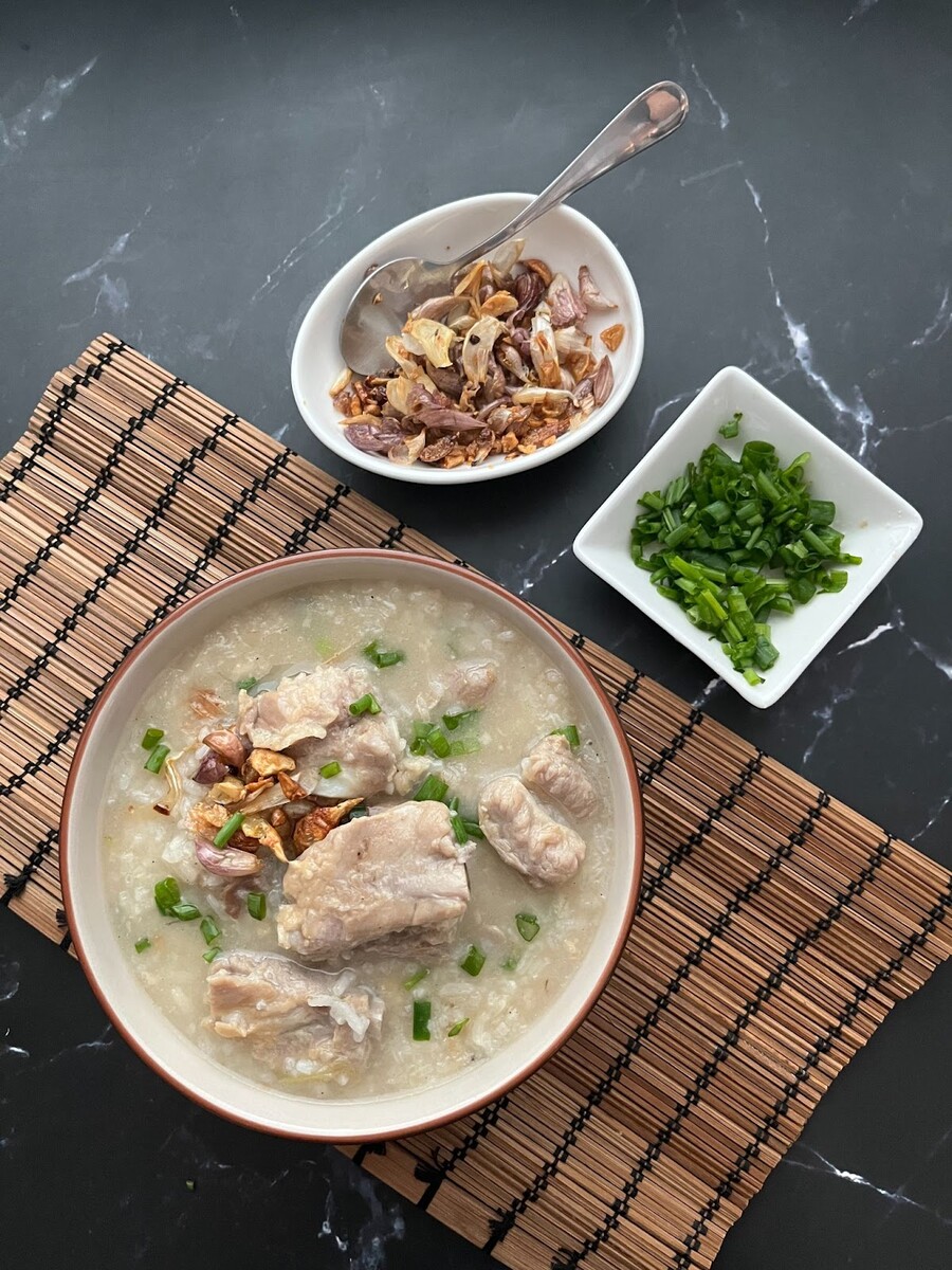 Pork Rib Rice Soup (Kao Tom Kra Dook Moo) Recipe