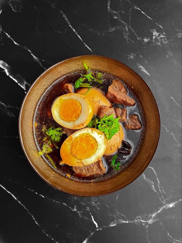 Authentic Thai 5-Spice Stew with Egg and Braised Pork (Kai Pa Lo) Recipe