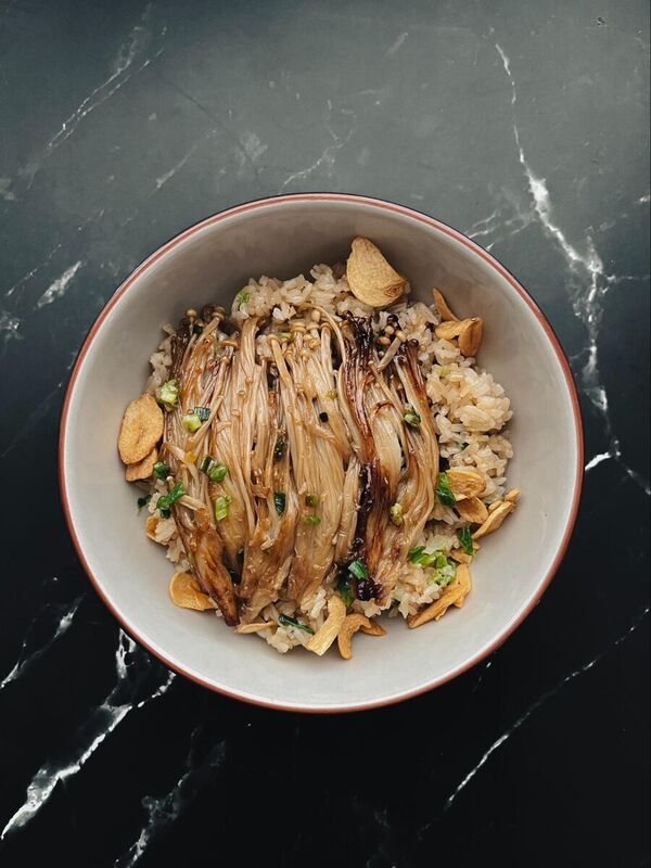 Teriyaki Mushroom Garlic Fried Rice Recipe