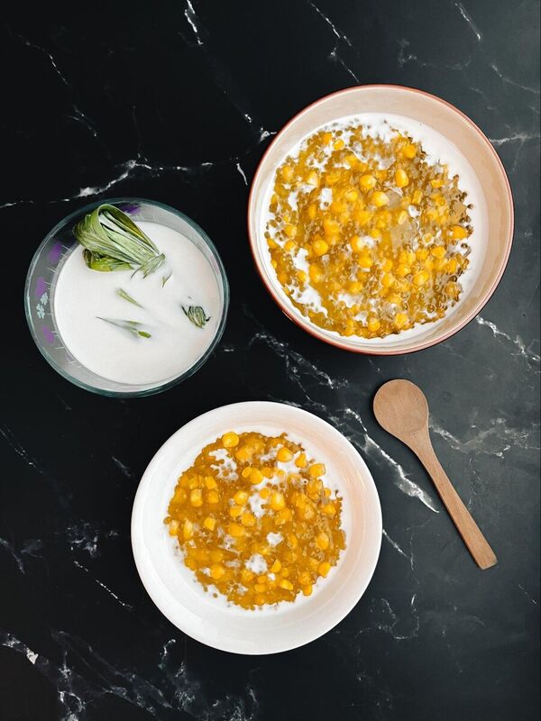 Sweet Corn Tapioca Pudding (Saku Piak Khao Pod) Recipe