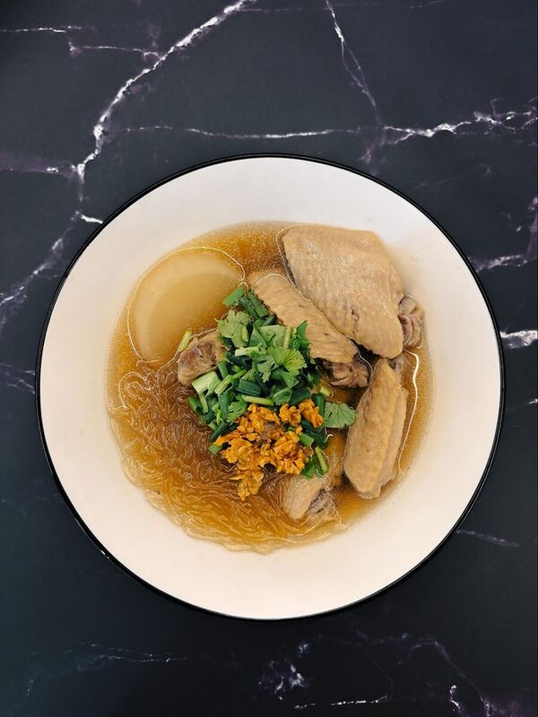 Thai Chicken Wing Soup with Glass Noodles