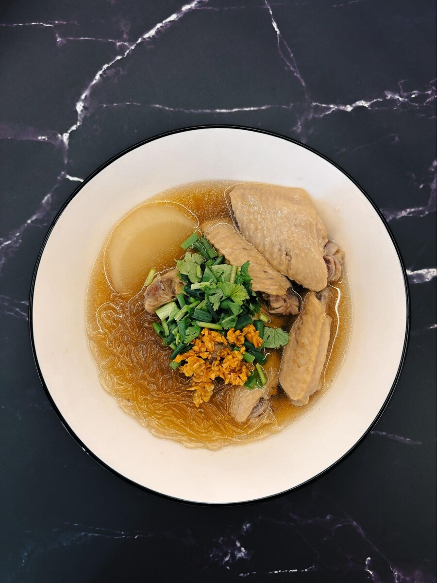 Thai Chicken Wing Soup with Glass Noodles